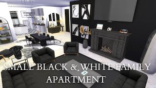 SMALL BLACK AND WHITE FAMILY APARTMENT ⎮ THE SIMS 4 ⎮CC SPEED BUILD [upl. by Eerol]