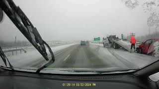 A Traffic Accident in Snowy and Slippery Conditions [upl. by Amyas]