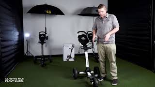 Trilite Golf Push Cart Breakdown  Adjusting Your Front Wheel [upl. by Kcirevam]