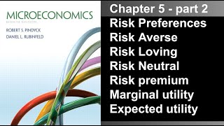 Chapter 5 Part 2  Risk preferences Microeconomics by Robert Pindyck and Daniel Rubinfeld [upl. by Marcellina652]