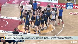 Basket A2 Vigevano sbanca Pesaro dominio ducale prima vittoria in campionato [upl. by Aenat]