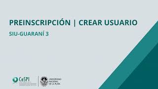 Preinscripción  Creación de usuario [upl. by Ignatzia]