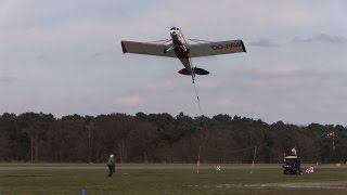 How advertising planes pick up banners Breda Airport [upl. by Nagem]