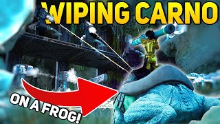 How I Raided Carno Cave On A Frog On Small Tribes  ARK Survival Ascended PvP [upl. by Thorfinn]