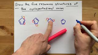 Draw the Five Resonance Structures for Cyclopentadienyl Anion [upl. by Enitsej769]