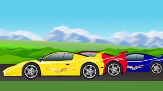 sports car  race  cartoon car racing for children [upl. by Pentheam589]