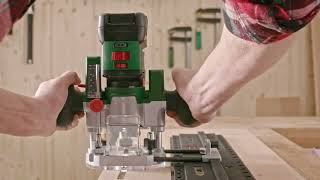 Cordless Trim Router  AdvancedTrim Router 18V Plunge Base  Bosch Home and Garden [upl. by Erdnaid732]