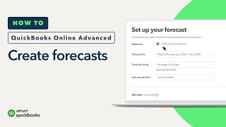 How to create forecasts in QuickBooks Online Advanced [upl. by Egamlat]