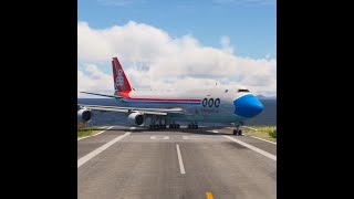 This is Crazy Skill Boeing 747 Cargolux take off from a short runway [upl. by Tuhn]