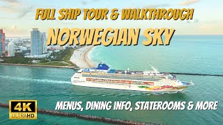 Norwegian Sky Ship Tour  Deck by Deck Walkthrough Menus Staterooms Tips  NCL Sky [upl. by Adnomar]