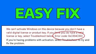 How To Fix 0xC004c003 Activation Error Code in Windows [upl. by Churchill558]