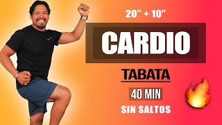 Cardio TABATA para Quemar Grasa  40 minutos 🔥💦🔝 Siéntete Joven [upl. by Kirk]