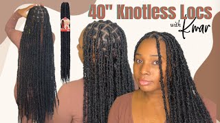 DISTRESSED FAUX LOCS ON 4C HAIR premade locs  LESS WRAPPING  Knotless Method [upl. by Esiom485]