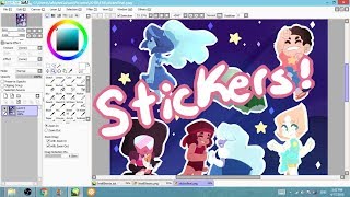 Steven Universe Sticker Sheet Speedpaint [upl. by Odlanyar]