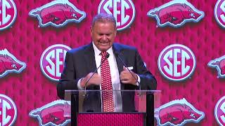 Watch Arkansas Head Coach Sam Pittman SEC Media Days [upl. by Oram]