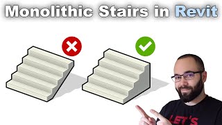 Monolithic Stairs in Revit Tutorial [upl. by Duwad764]