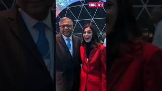 Tata Sons Chairman NChandrasekaran Wears The Future Female Forward Badge At WEF  Davos 2023 [upl. by Ecnaret250]