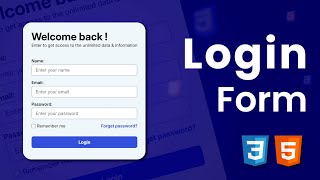 Simple Login Page Design with HTML amp CSS  Perfect for Beginners [upl. by Arvonio]