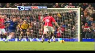 Man Utd 10 Sunderland  Vidic Goal [upl. by Assirehc417]