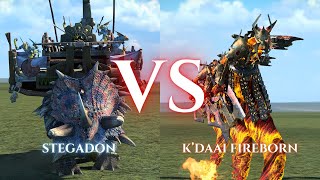 WARHAMMER III Total War  Stegadon VS KDaai Fireborn [upl. by Naamann]