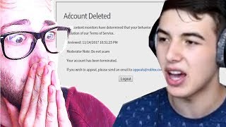 Roblox banning and deleting YouTubers compilation [upl. by Nashoma]