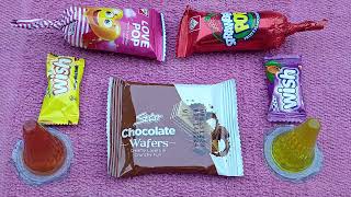 satisfying video 038  chocolate wafers ASMR  asmr candies cutting video [upl. by Nalim]