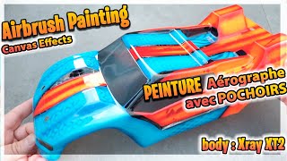 tuto Comment Peindre une voiture RC à lAEROGRAPHE avec pochoirs  How to paint AIRBRUSH amp Canvas [upl. by Yrocal]