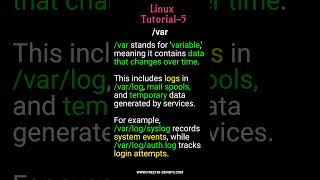 Linux Tutorials 5 var Directory Explained preethidevops LinuxBasics LinuxFileManagement [upl. by Enimasaj]