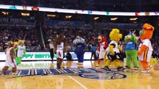 Orlando Magics Mascot Birthday Dance Off 2014 [upl. by Ranitta]