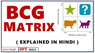 BCG MATRIX IN HINDI  Stars Cash Cows Question Marks amp Dogs  Strategic Management ppt [upl. by Sinai]