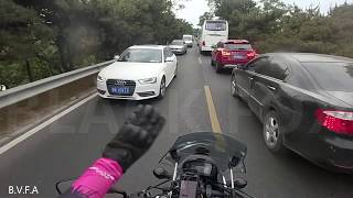 Civilian Motorcycle Helping Ambulance  Ambulance Escort in Traffic Jam [upl. by Benia485]