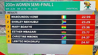 Women’s 200m Semi final 1  23rd African Athletics Senior Championships Douala 24 [upl. by Ennoira]