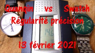 Guanqin copie de Nomos Lambda vs Swatch YAS410G régularité précision 13 février 2021 [upl. by Donelle]