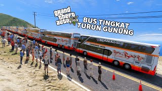 BUS TINGKAT KONVOI TURUN GUNUNG  GTA 5 MOD [upl. by Genvieve]