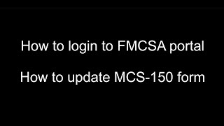 How to update MCS150 form How to login to FMCSA portal fmcsa how mcs150 hotshot shorts [upl. by Cristen]