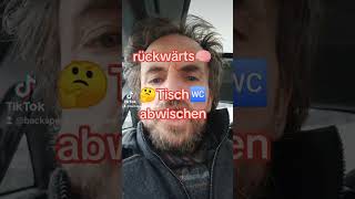 Rückwärts🧠 Tisch abwischen 💡😮🐒🚨😇👍☝💪☹️😉rückwärtssprechen funny kreative comedy fun kreativecom [upl. by Accebar]