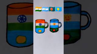 🇮🇳🇦🇷🇧🇩🇵🇼 National flag Argentina Bangladesh video shorts vido artist india yt [upl. by Enelrad]