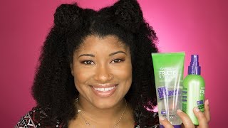 Super Easy Space Buns on Kinky Curly Natural Hair  Kurly Klips  Garnier Fructis [upl. by Joeann]