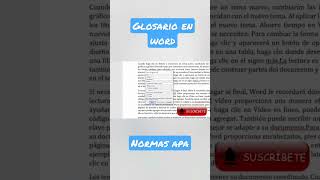 🥇Como crear un Glosario en Word Normas APA [upl. by Animaj]