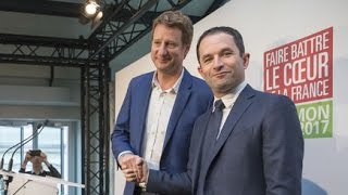 Déclaration à la presse de Yannick Jadot et Benoît Hamon [upl. by Auoz]