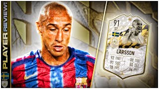 PRIME ICON MOMENTS 91 RATED HENRIK LARSSON REVIEW  FIFA 22 ULTIMATE TEAM  5 STAR WEAKFOOT UPGRADE [upl. by Marozas726]