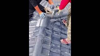 Plastic waterproof roof ridge fixing process [upl. by Ardnajela486]