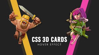 CSS 3D Card Hover Effects [upl. by Lonee831]