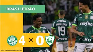 PALMEIRAS 4 X 0 AMÉRICAMG  CAMPEONATO BRASILEIRO 2023 VEJA OS GOLS [upl. by Ringler]