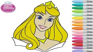 Disney Princess Coloring Book Pages Aurora Sleeping Beauty Color Swap Ariel Cinderella Rapunzel [upl. by Aytida]