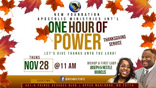 Thanksgiving One Hour of Power 2024 quotJust Thanksquot  Bishop Joseph Marcus  Apostolic Preaching [upl. by Jeroma]