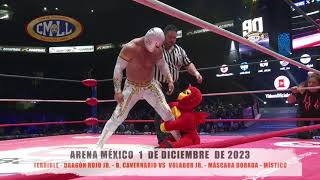 CMLL  LOS BÁRBAROS VS VOLADOR JR  MÁSCARA DORADA  MÍSTICO ARENA MÉXICO 011223 [upl. by Ylrad]