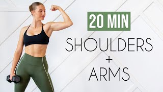 20 MIN DUMBBELL SHOULDERS amp ARMS At Home or Gym [upl. by Irafat]