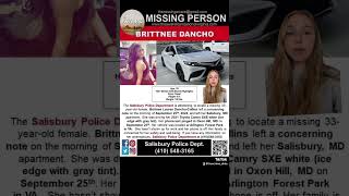 Brittnee Dancho is missing truecrime missingperson maryland [upl. by Laney]