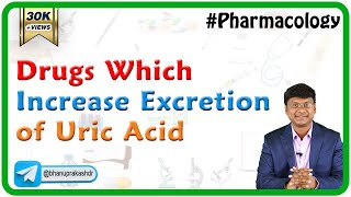 5 Drugs which increase excretion of uric acid  Chronic Gout  Neet PG  Fmge Pharmacology [upl. by Naima]